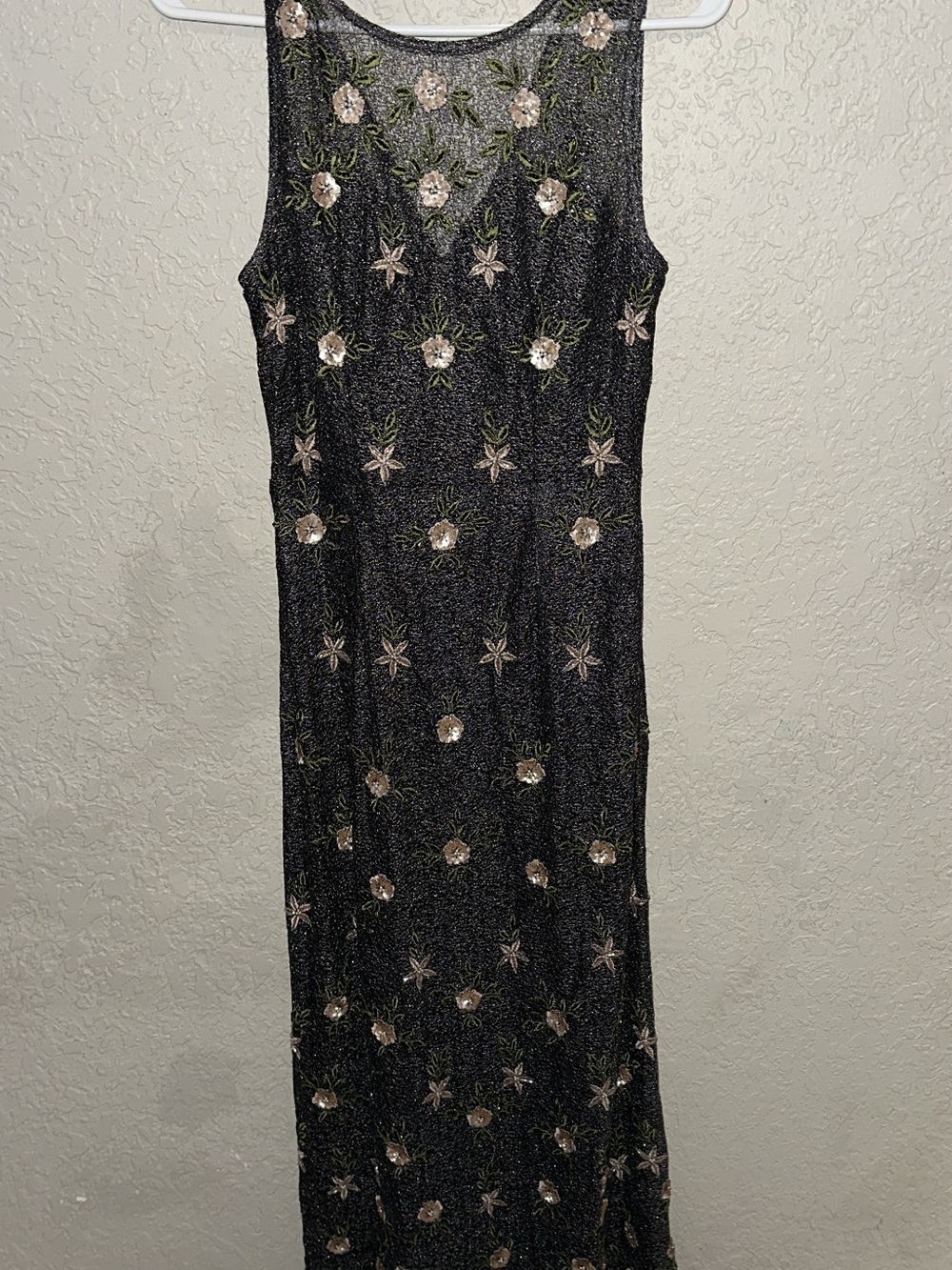 BHLDN Black Maxi Dress with Pink Floral Embroidery - Picture 5 of 5